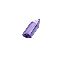 watercolor minerals, purple cristals