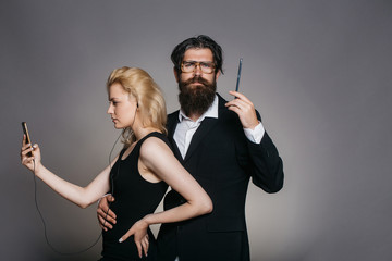 Young couple of woman and man