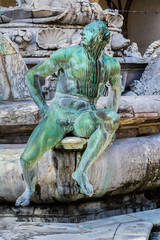 Fototapeta na wymiar Fountain of Neptune (1565). Piazza della Signoria, Florence.