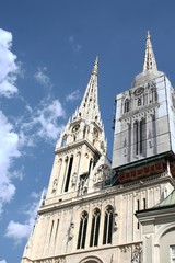 Fototapeta premium Bell towers of Zagreb Cathedral 