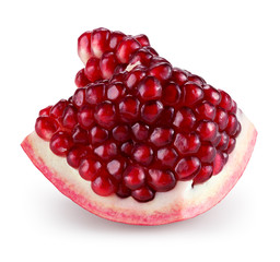 Pomegranate. Piece isolated on white. With clipping path.