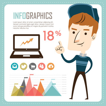 Infographics with businessman