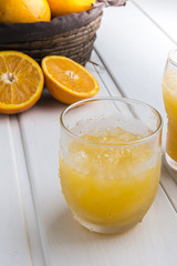 Orange juice ice