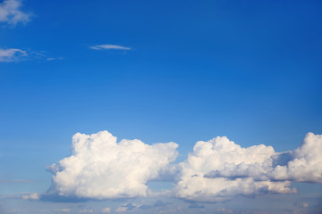 White clouds on blue sky