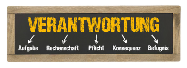 Verantwortung Konzept auf Kreidetafel