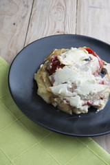 tower vegetables and goat cheese (vegetable timbale)