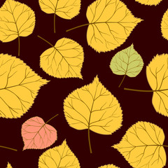brown seamless Pattern with leaves-01