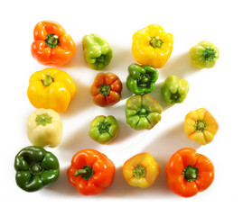Fresh peppers on white background