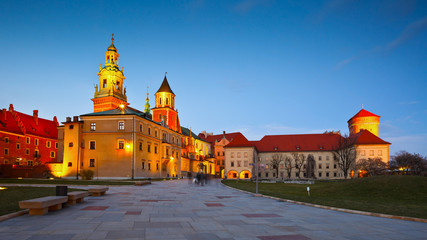 Fototapeta premium Buildings in Wawel castle complex in Krakow, Poland.