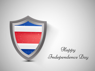 Illustration of shield with Costa Rica Flag for Independence Day 