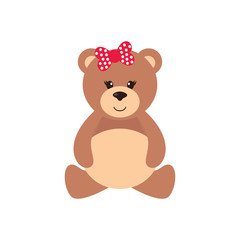 cartoon bear girl sitting