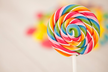 Nice round lollipop with many colors
