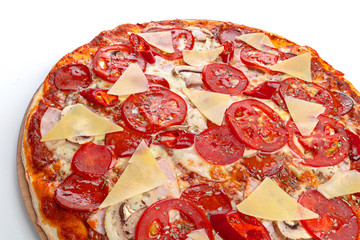 italian pizza over white