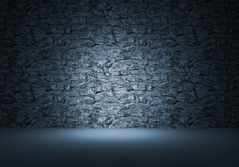stone wall background with spotlight