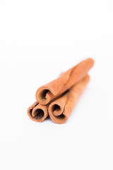 Cinnamon sticks isolated on white background