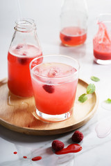 iced red raspberry drinks