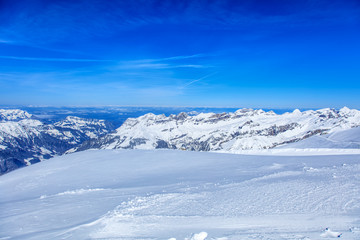 Fototapeta na wymiar Alps, view from the top of Mt. Titlis in Switzerland