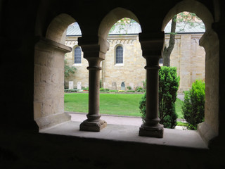 Window in cloister wall