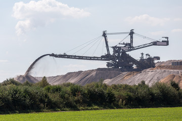 absetzer machine in an open cast mining in germany