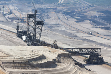 bucket wheel excavator in an open cast mining