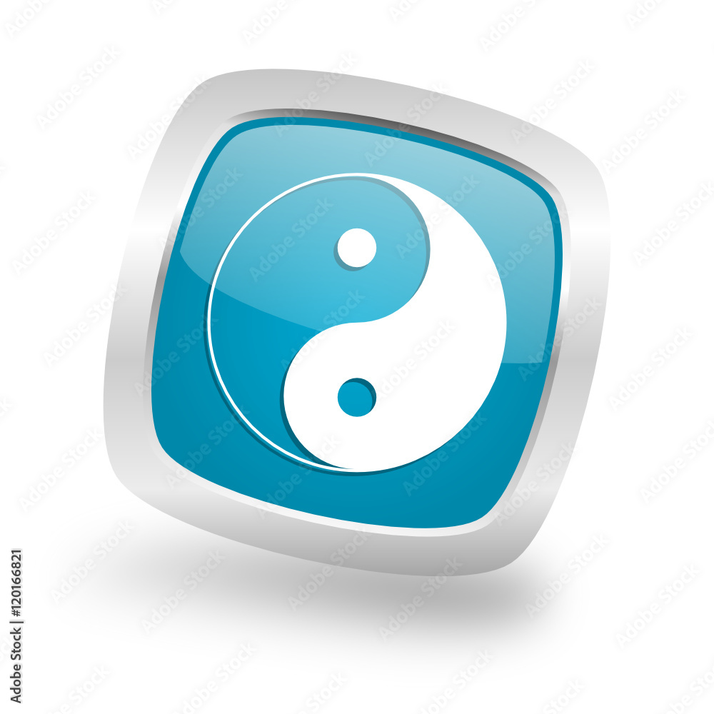 Poster modern design square blue ying yang vector icon