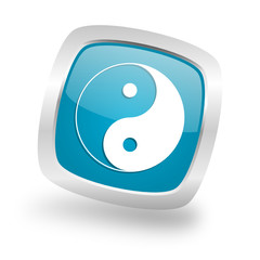 Modern design square blue ying yang vector icon 