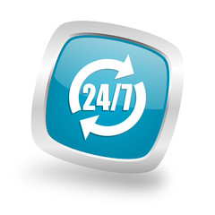 Modern design square blue 24h vector icon