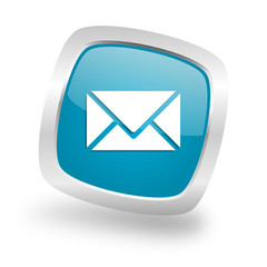 Fototapeta na wymiar Modern design square blue mail vector icon