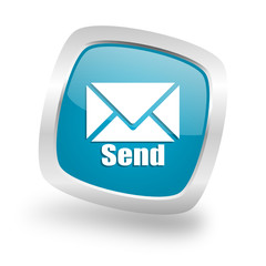 Modern design square blue email vector icon