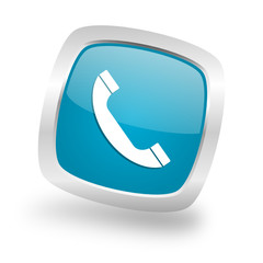 Modern design square blue phone vector icon