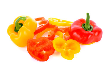 bell pepper slice on white background