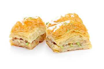 Turkish sweets on a white background