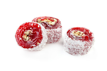 Turkish sweets on a white background