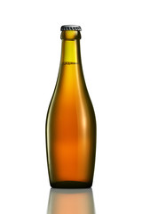 Bottle of beer or cider isolated on white background