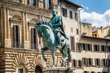 Naklejka premium Cosimo I Medici Statue (1598). Piazza della Signoria, Florence.