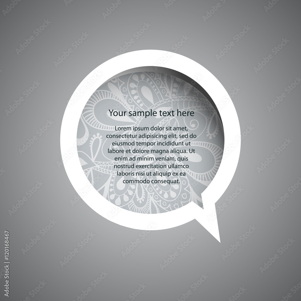 Poster speech bubble with ornamental pattern