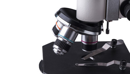 Objective Lens of Microscope Isolated on the White Background