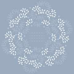 Beautiful round frame with cute leaves