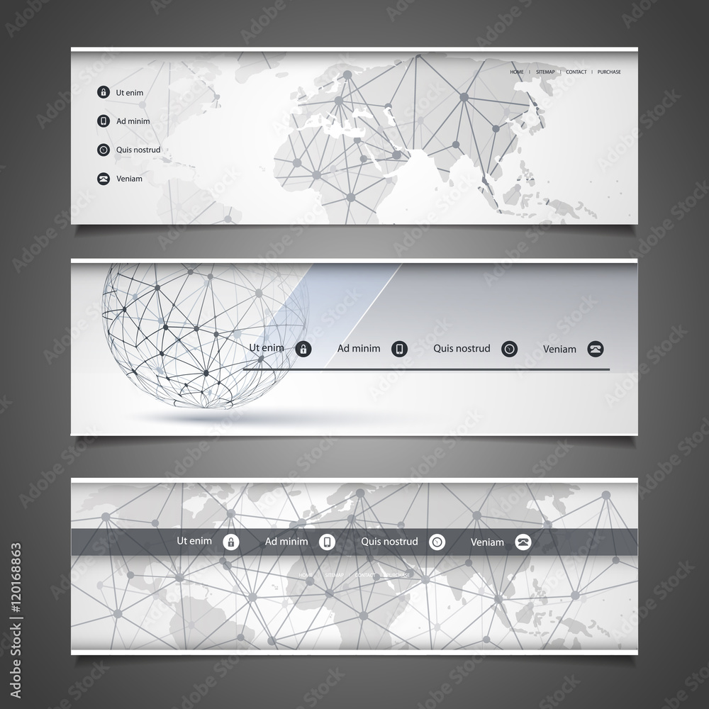 Poster Web Design Elements - Header Design - Networks