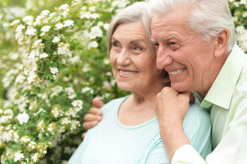 Mature couple in spring park