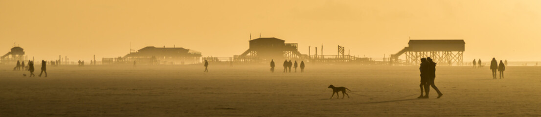 Panorama Seenebel an der Nordsee