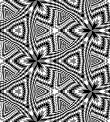 Seamless Monochrome Polygonal Geometrical Pattern. The Rectangles  Decreasing Toward the Center create the illusion of depth and volume.  Vector Illustration.