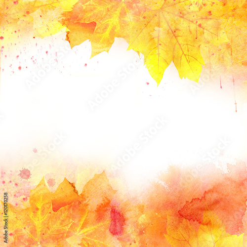 "Watercolor autumn background." Stock photo and royalty-free images on Fotolia.com - Pic 120170258