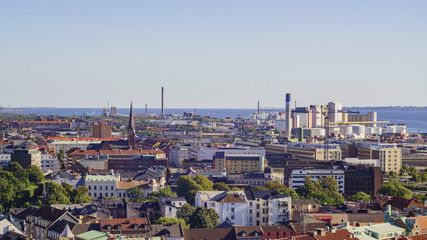 Aerial view of the beautiful Helsingborg