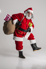 cheerful funny traditional santa claus