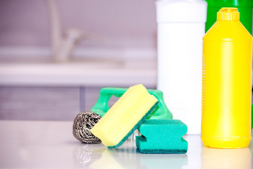 Cleaning concept with supplies