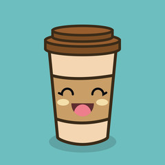 cartoon cup plastic coffee vector illustration eps 10