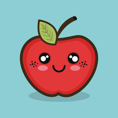 cartoon apple fruit design vector illustration eps 10
