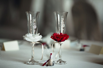Beautiful original glasses for young couple