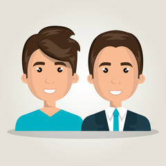 cartoon men business isolated vector illustration eps 10